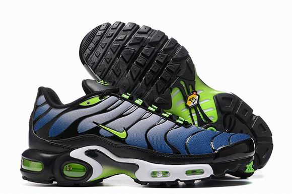 Cheap Nike Air Max Plus Black Blue Green TN Men's Shoes-142 - Click Image to Close